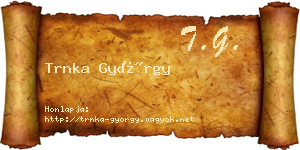 Trnka György névjegykártya