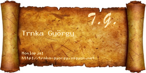 Trnka György névjegykártya